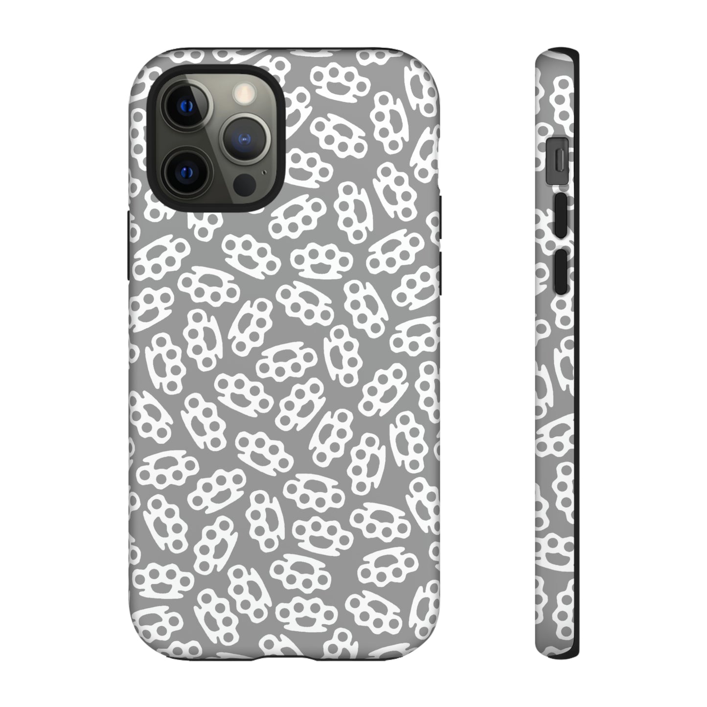 Gray Candy Coated Brass Knuckles Phone Case