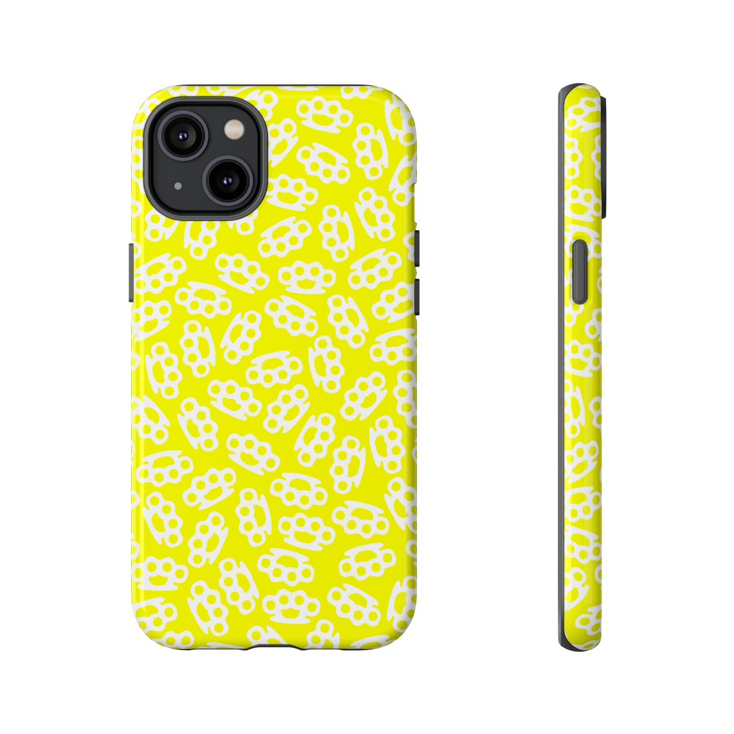 Yellow Candy Coated Brass Knuckles Phone Case