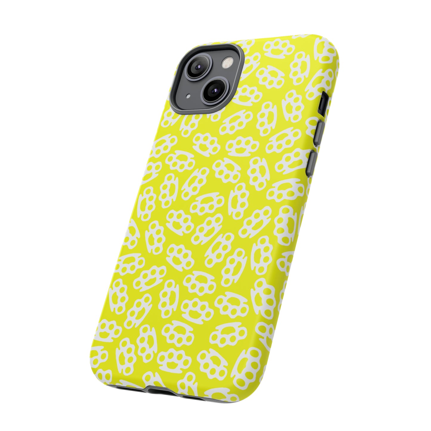 Yellow Candy Coated Brass Knuckles Phone Case