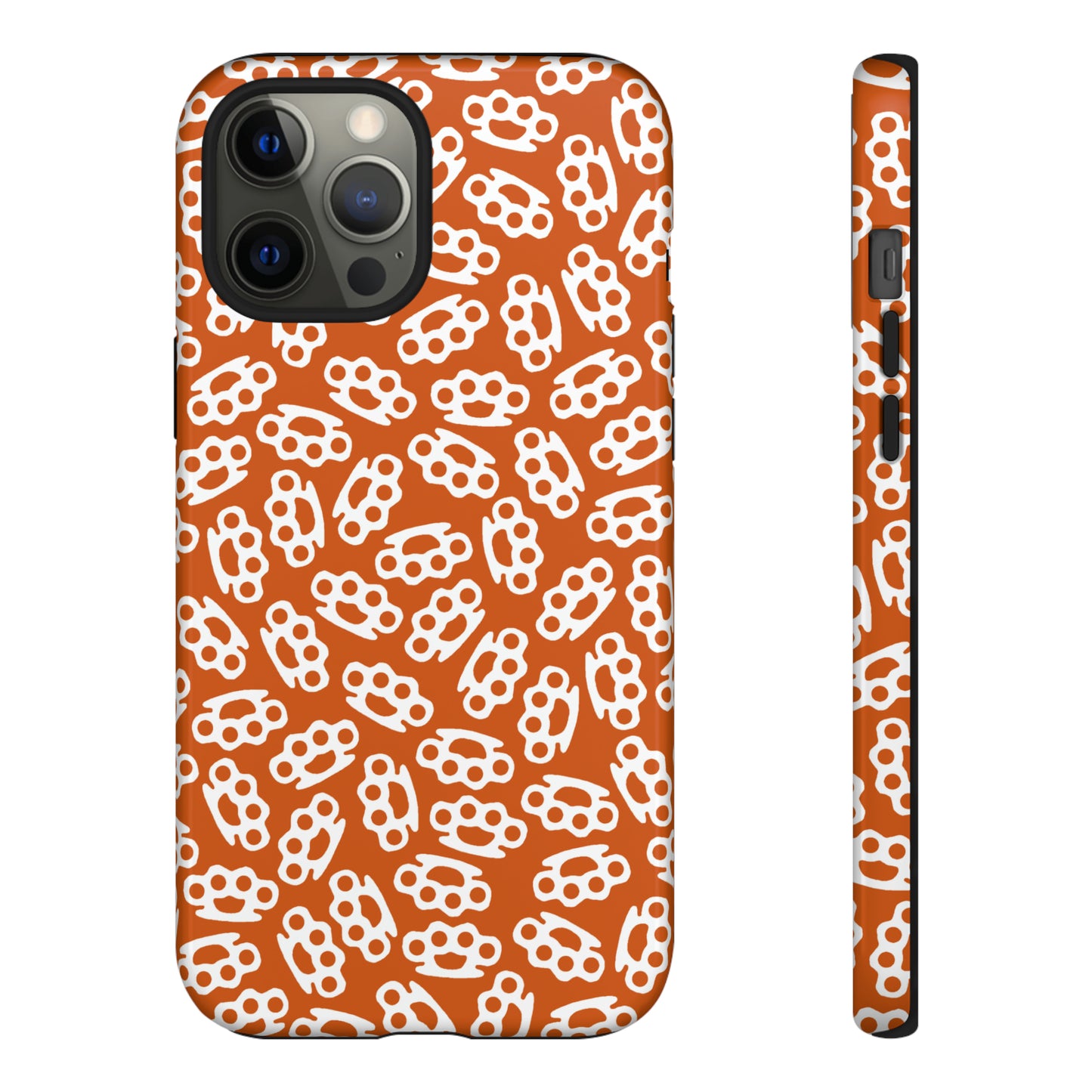 Orange Candy Coated Brass Knuckles Phone Case