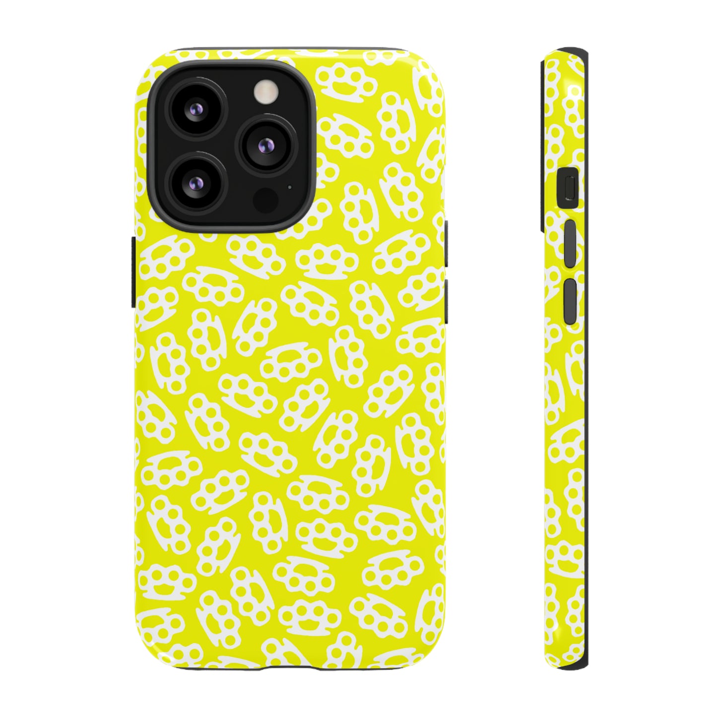 Yellow Candy Coated Brass Knuckles Phone Case