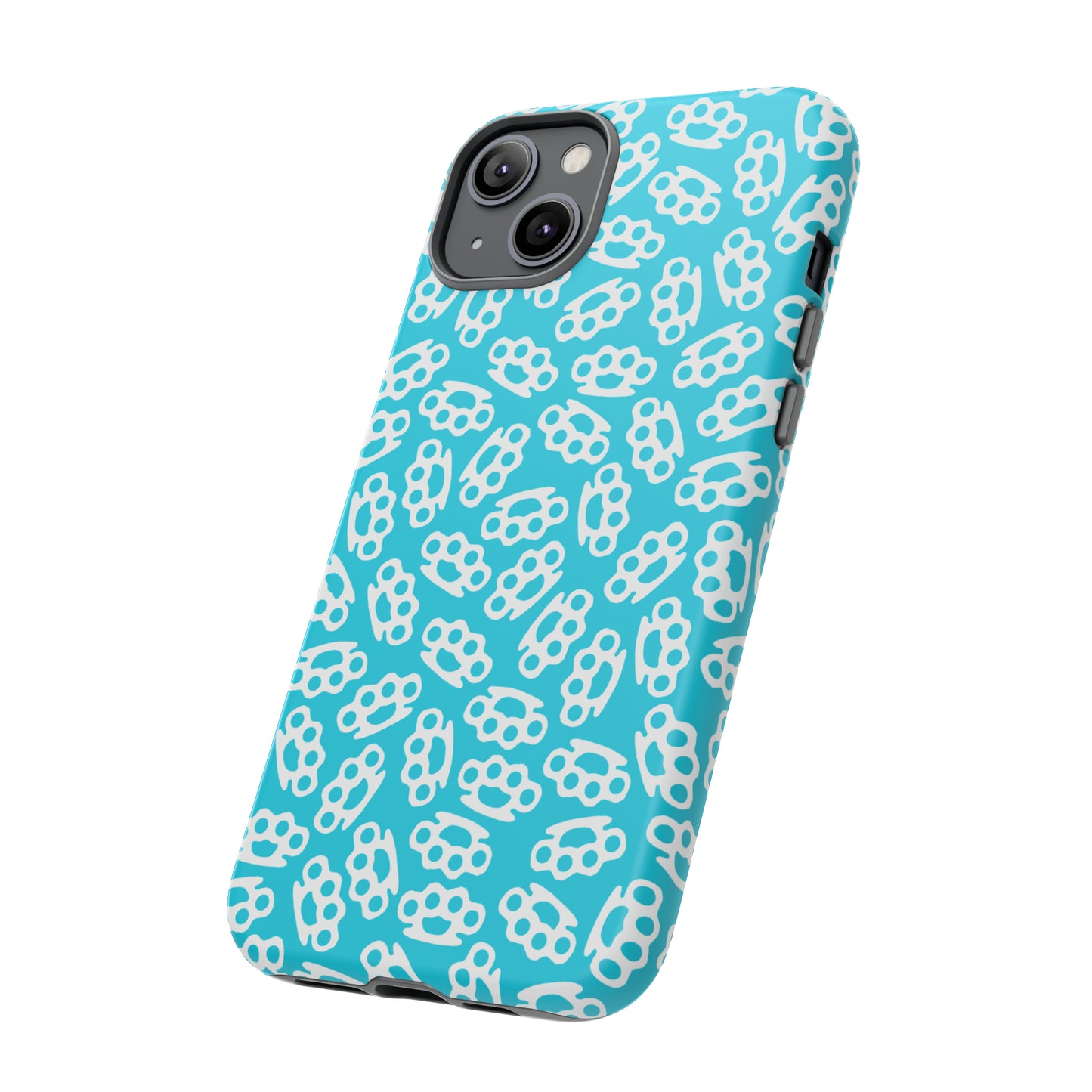 Cyan Candy Coated Brass Knuckles Phone Case