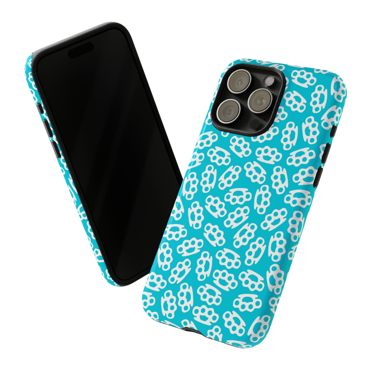 Cyan Candy Coated Brass Knuckles Phone Case