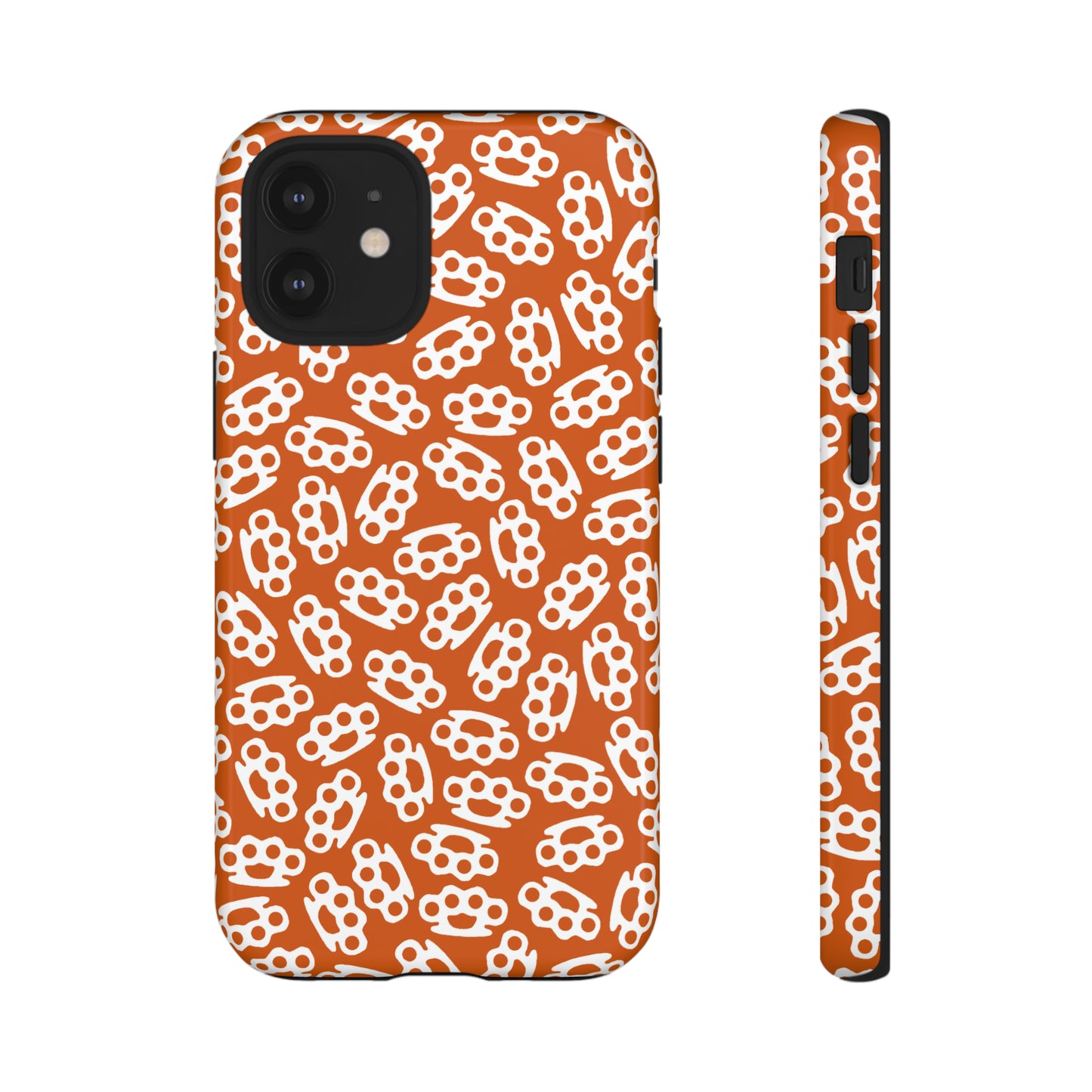 Orange Candy Coated Brass Knuckles Phone Case