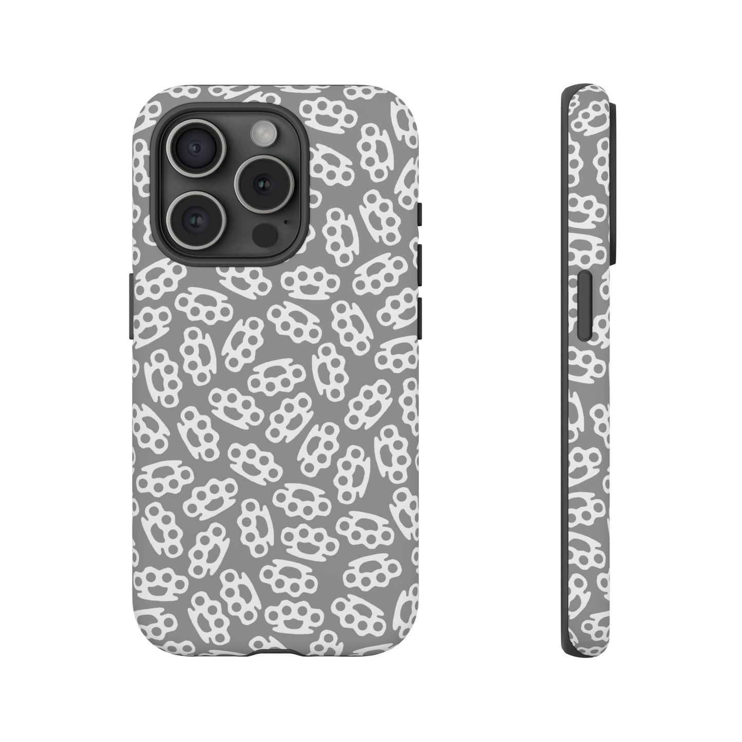 Gray Candy Coated Brass Knuckles Phone Case