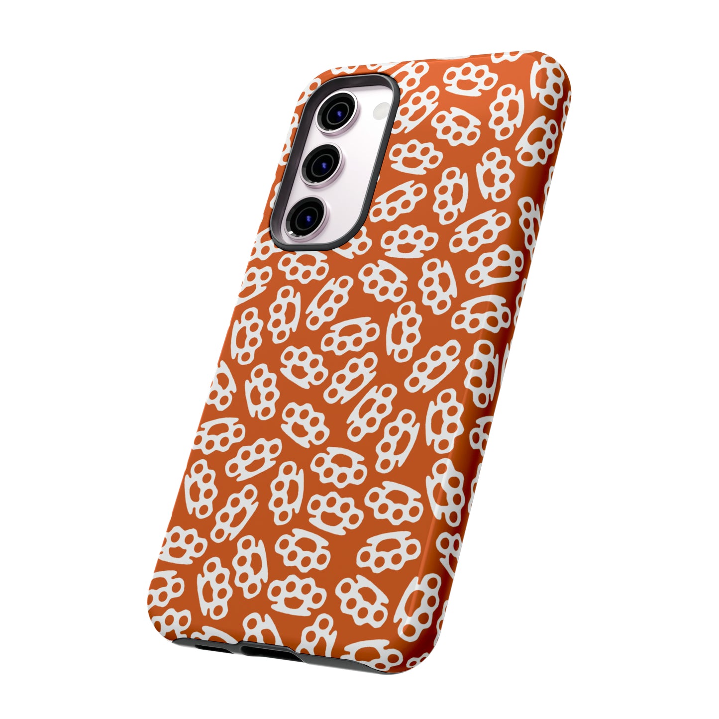 Orange Candy Coated Brass Knuckles Phone Case