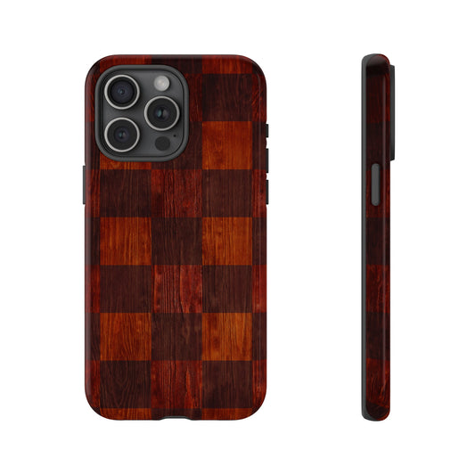 Woodgrain Checkered Phone Case Edit #02