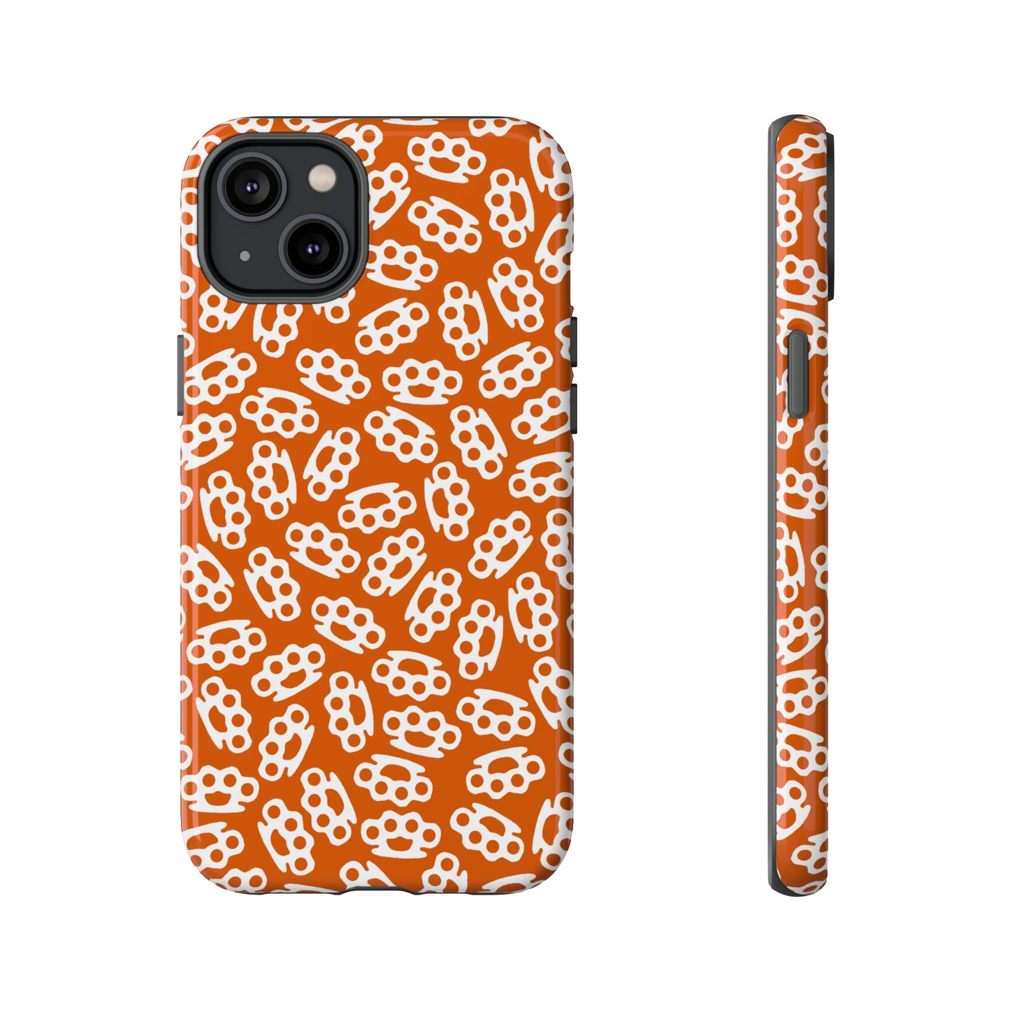 Orange Candy Coated Brass Knuckles Phone Case