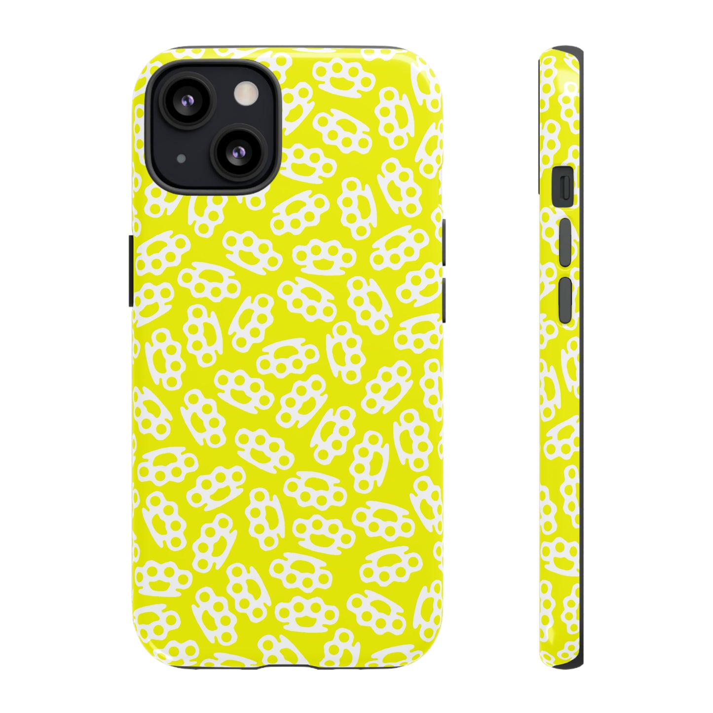 Yellow Candy Coated Brass Knuckles Phone Case