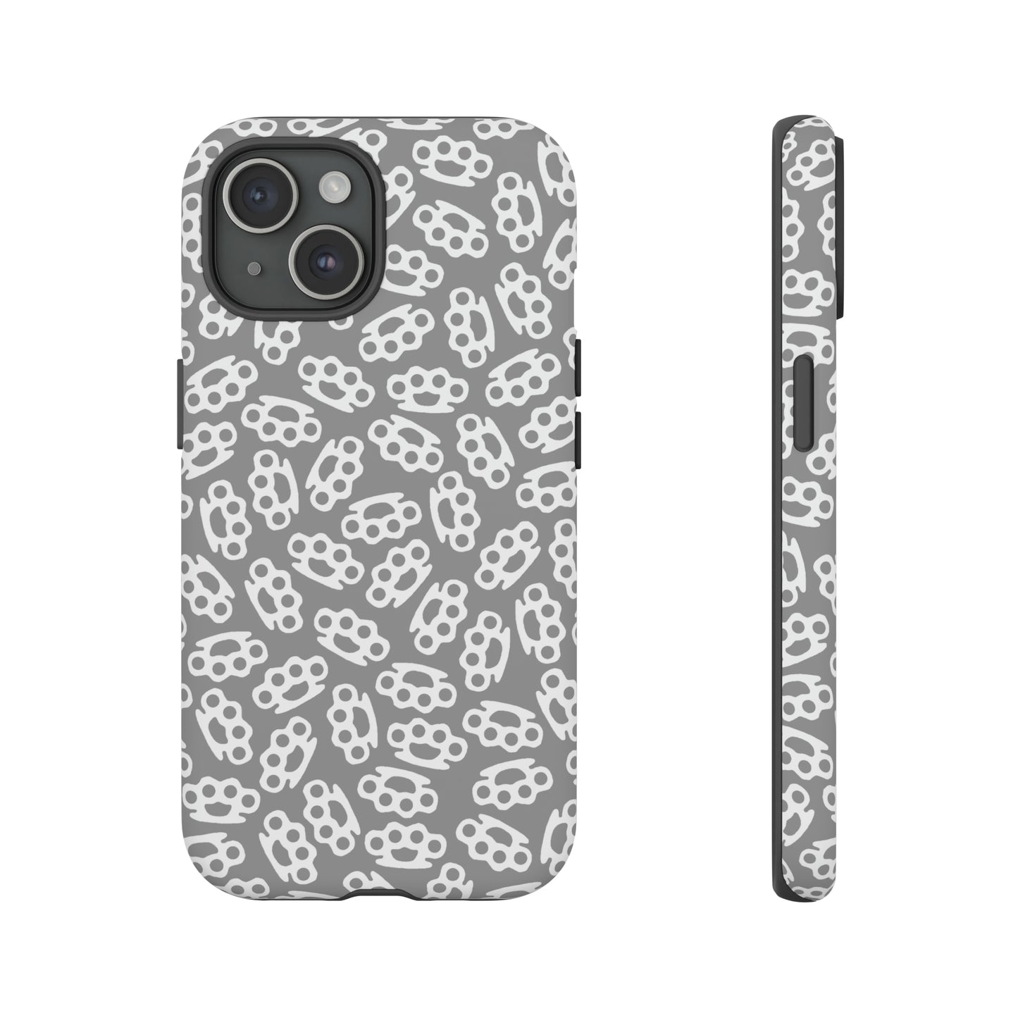 Gray Candy Coated Brass Knuckles Phone Case