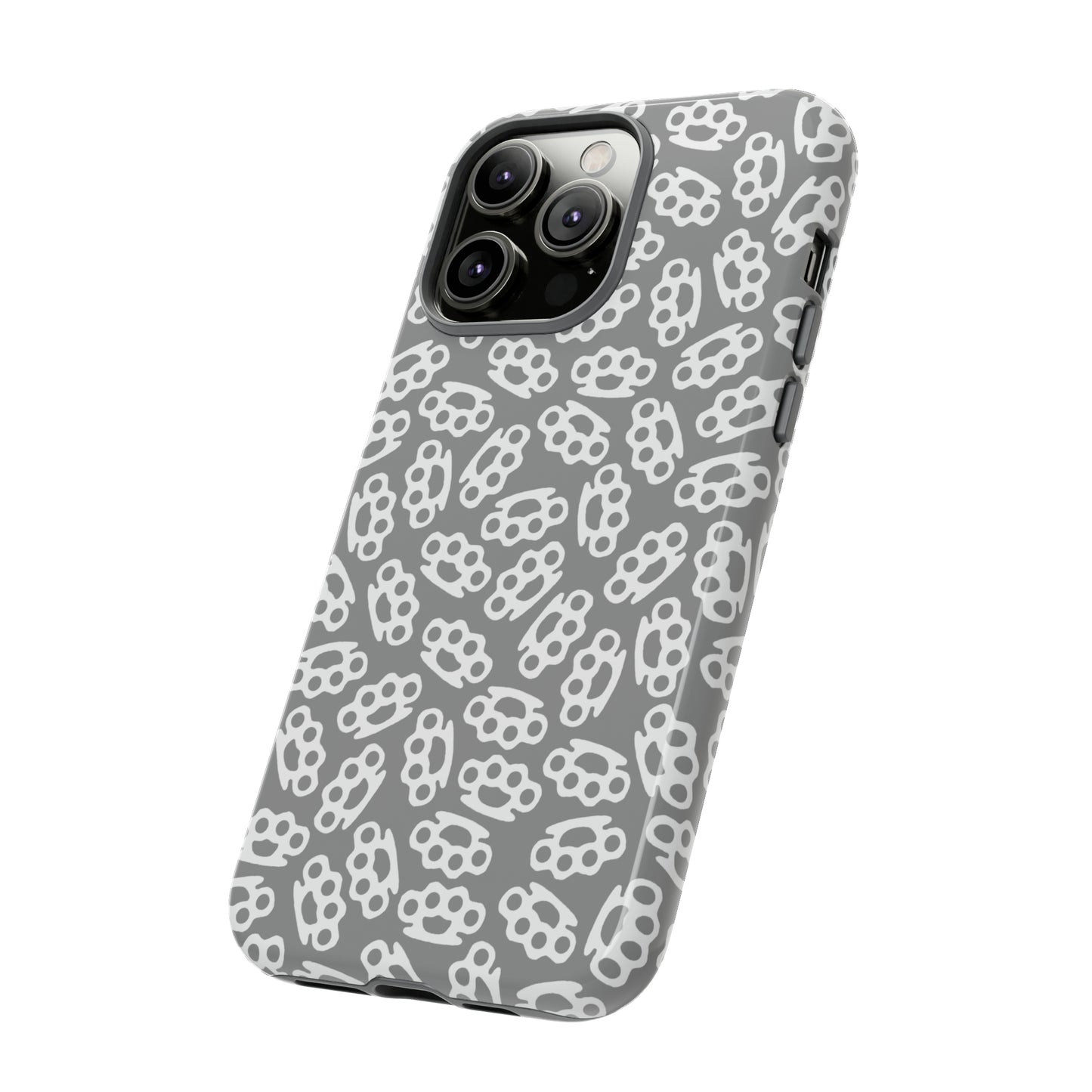 Gray Candy Coated Brass Knuckles Phone Case