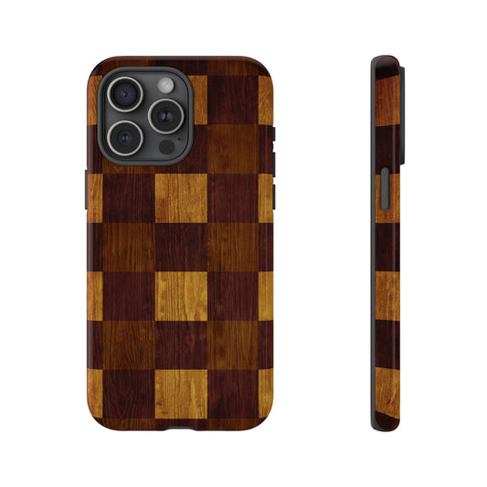 Woodgrain Checkered Phone Case Edit #00