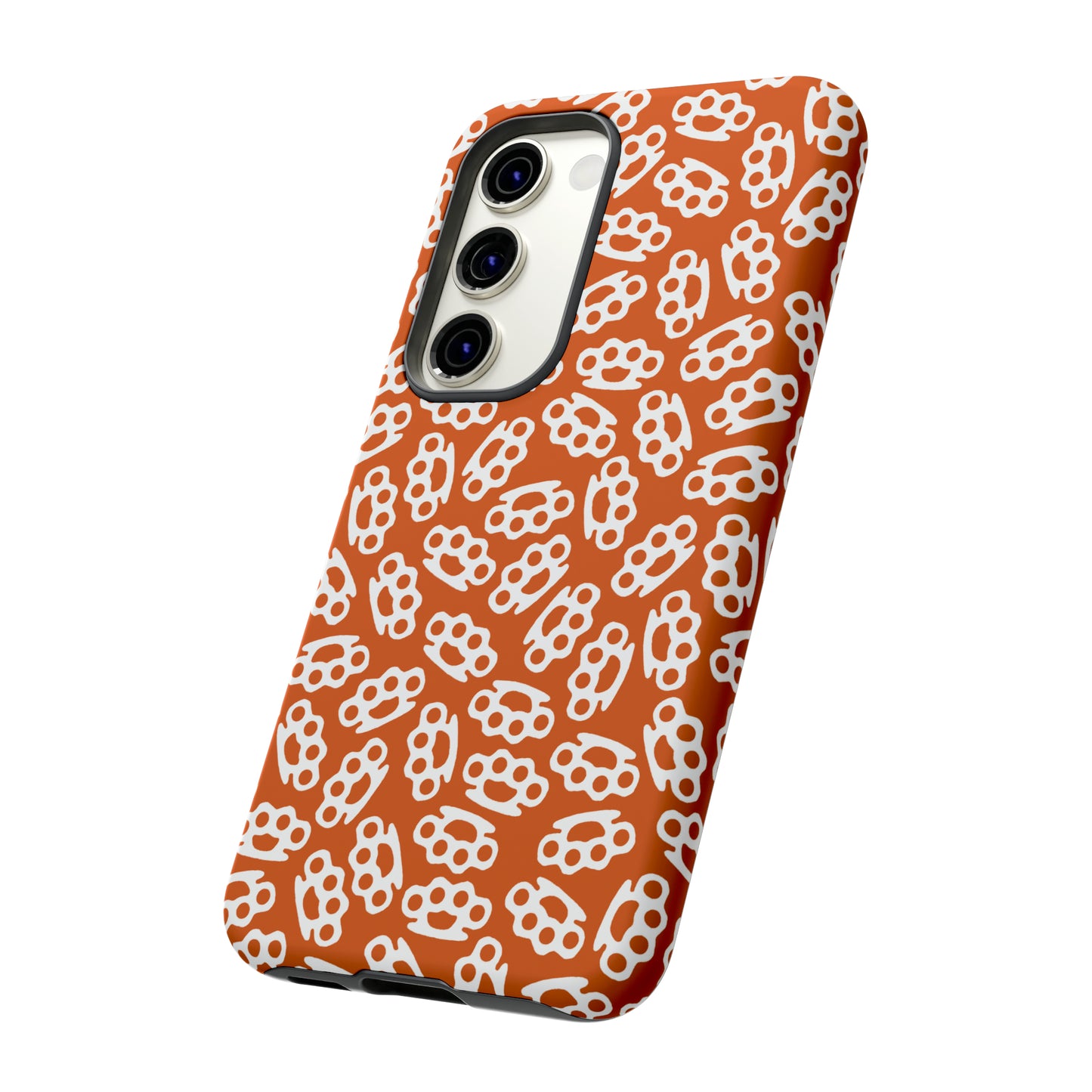 Orange Candy Coated Brass Knuckles Phone Case