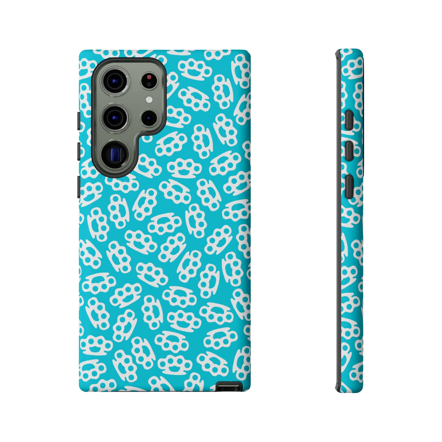 Cyan Candy Coated Brass Knuckles Phone Case