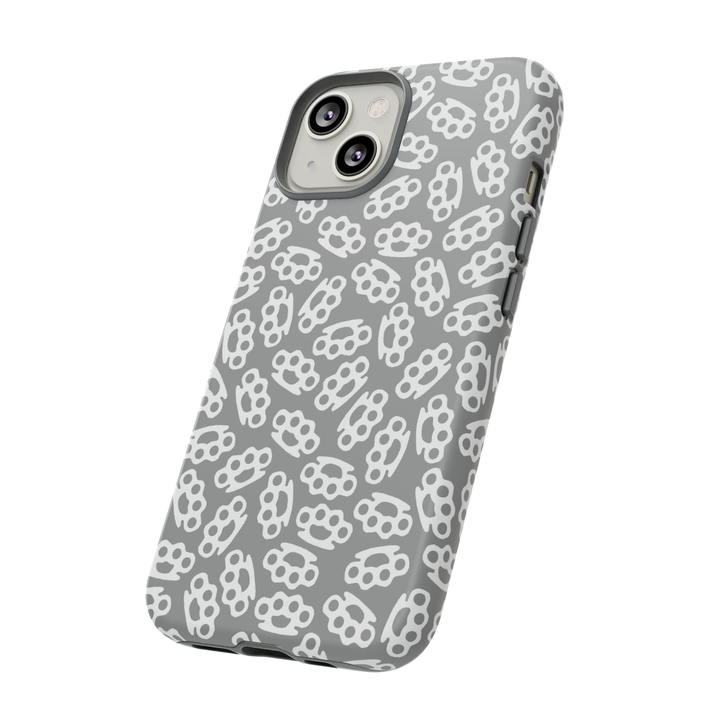 Gray Candy Coated Brass Knuckles Phone Case