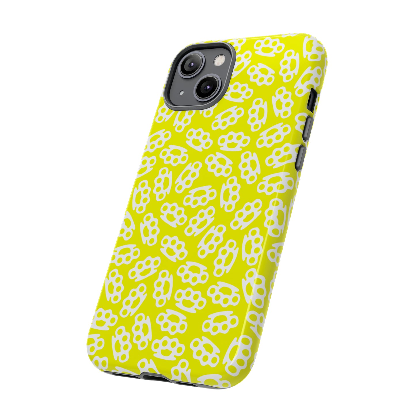 Yellow Candy Coated Brass Knuckles Phone Case