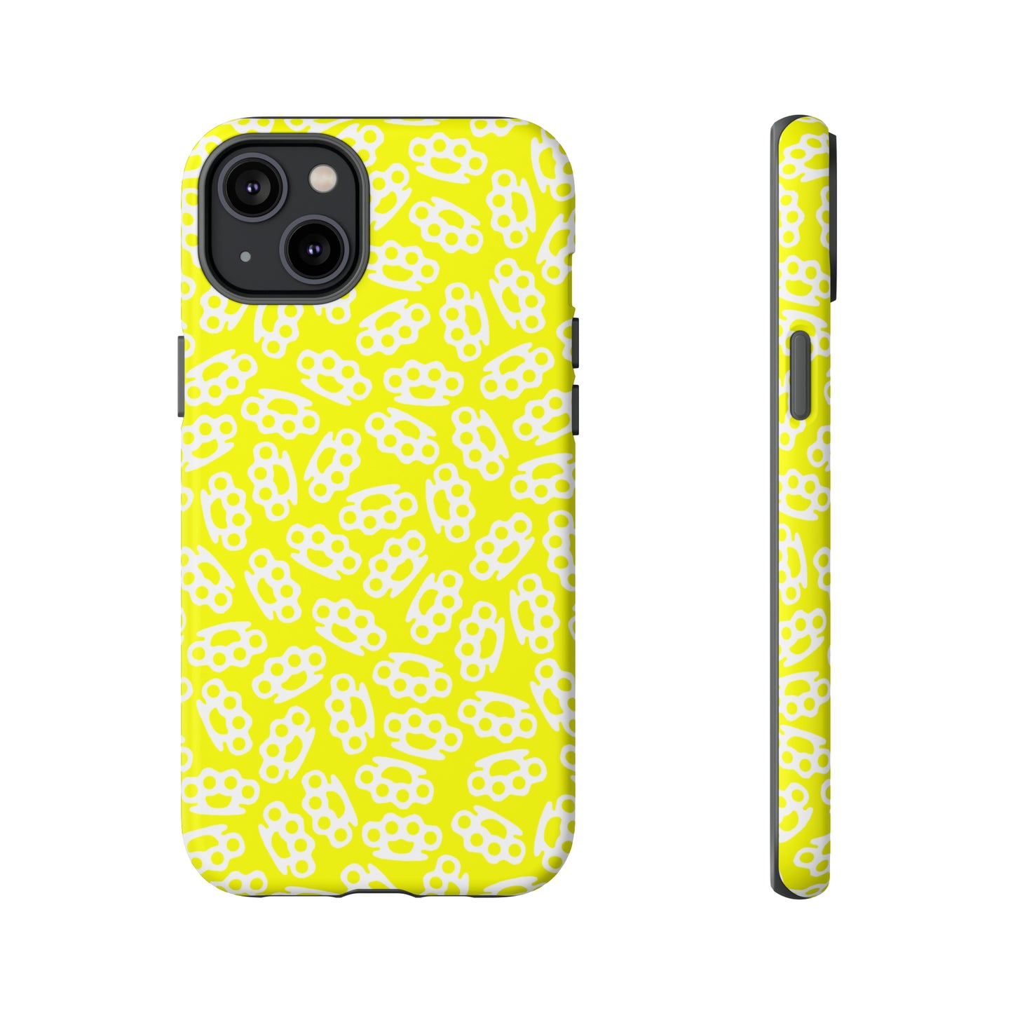 Yellow Candy Coated Brass Knuckles Phone Case