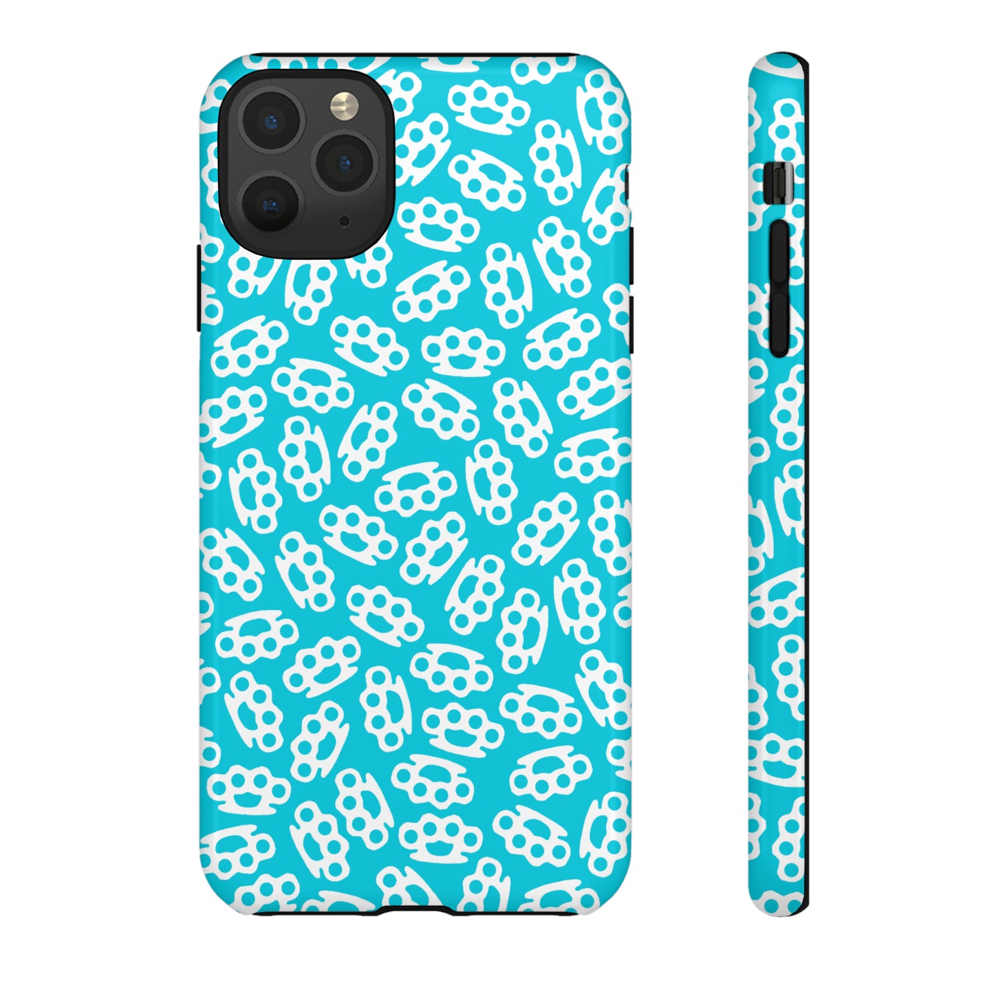 Cyan Candy Coated Brass Knuckles Phone Case