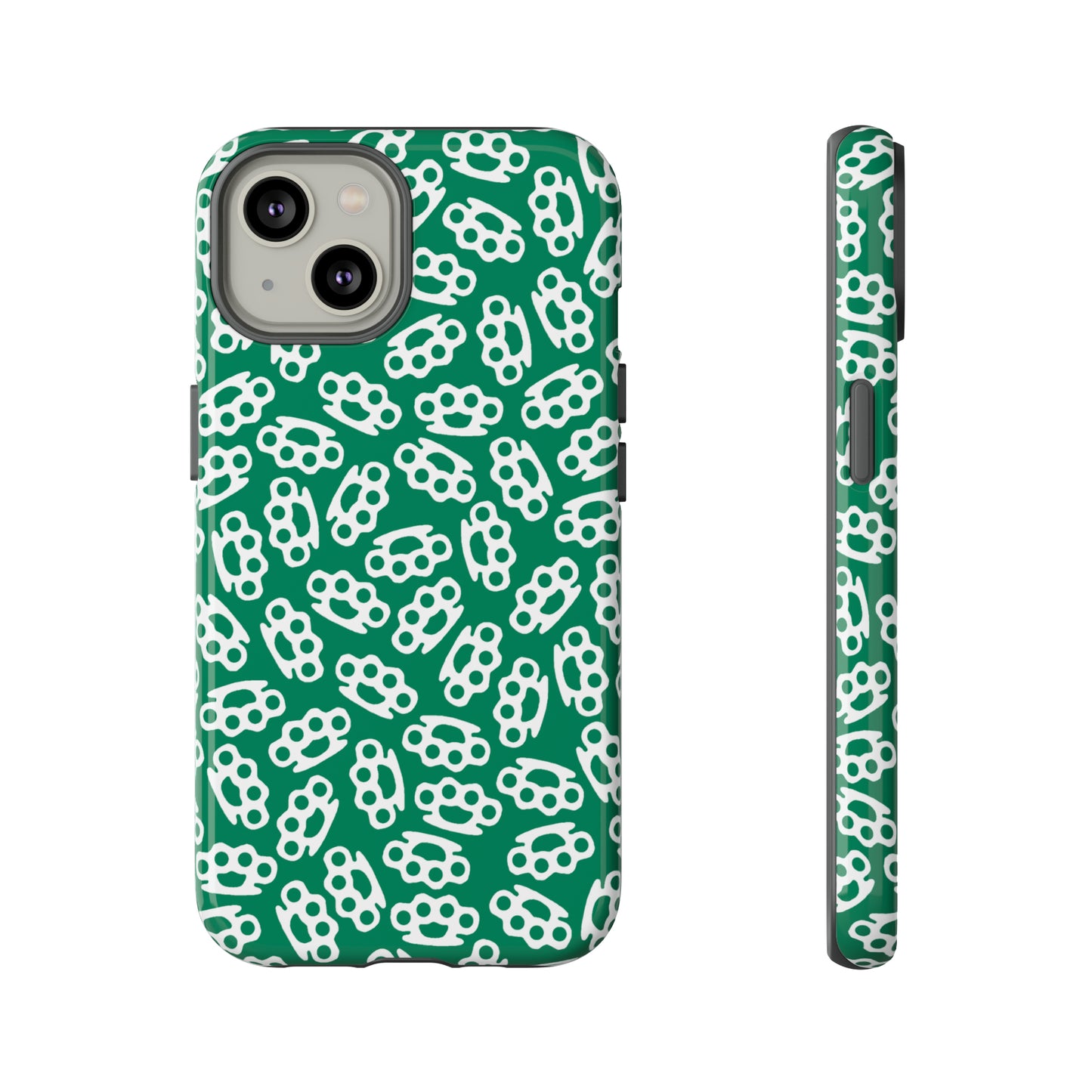 Green Candy Coated Brass Knuckles Phone Case