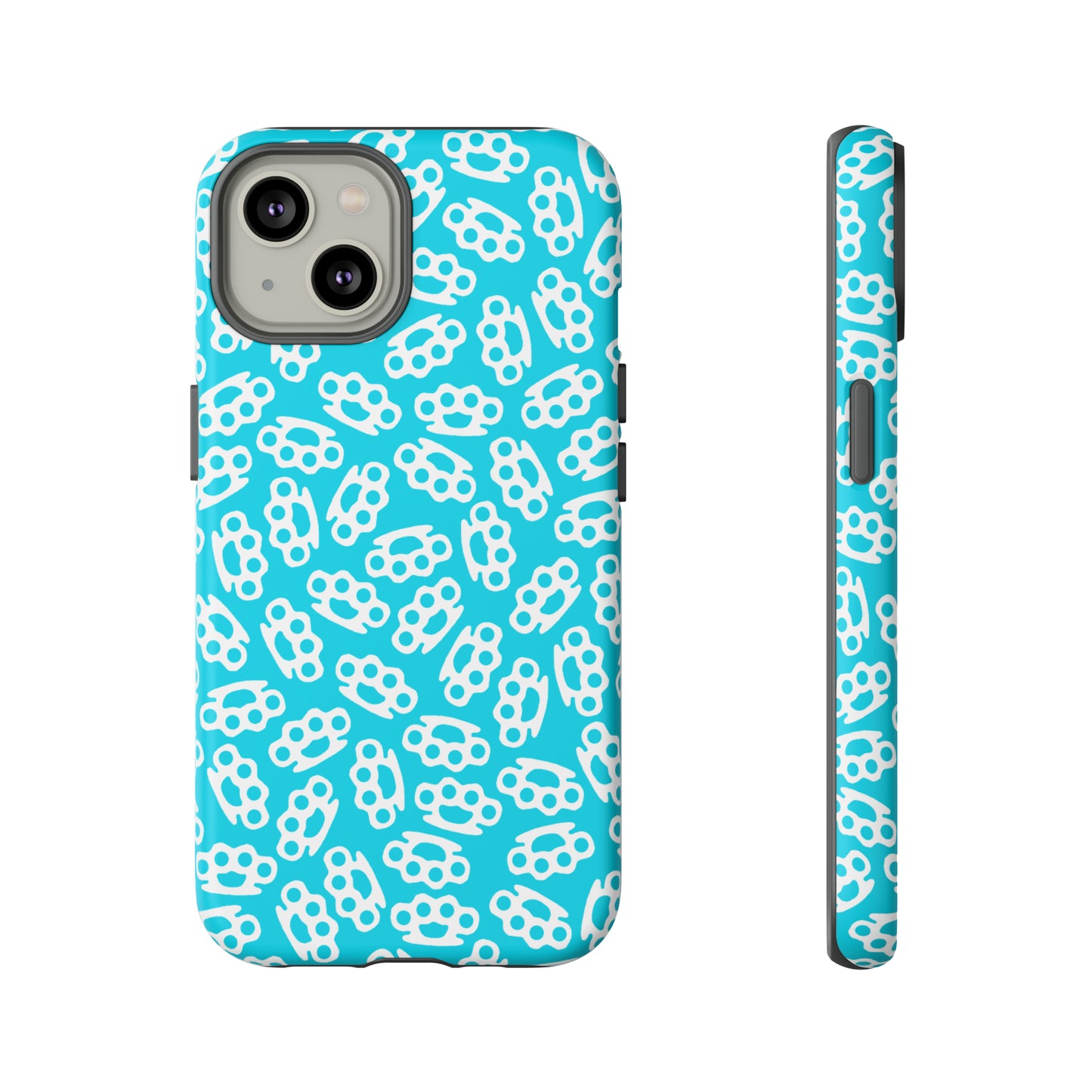 Cyan Candy Coated Brass Knuckles Phone Case