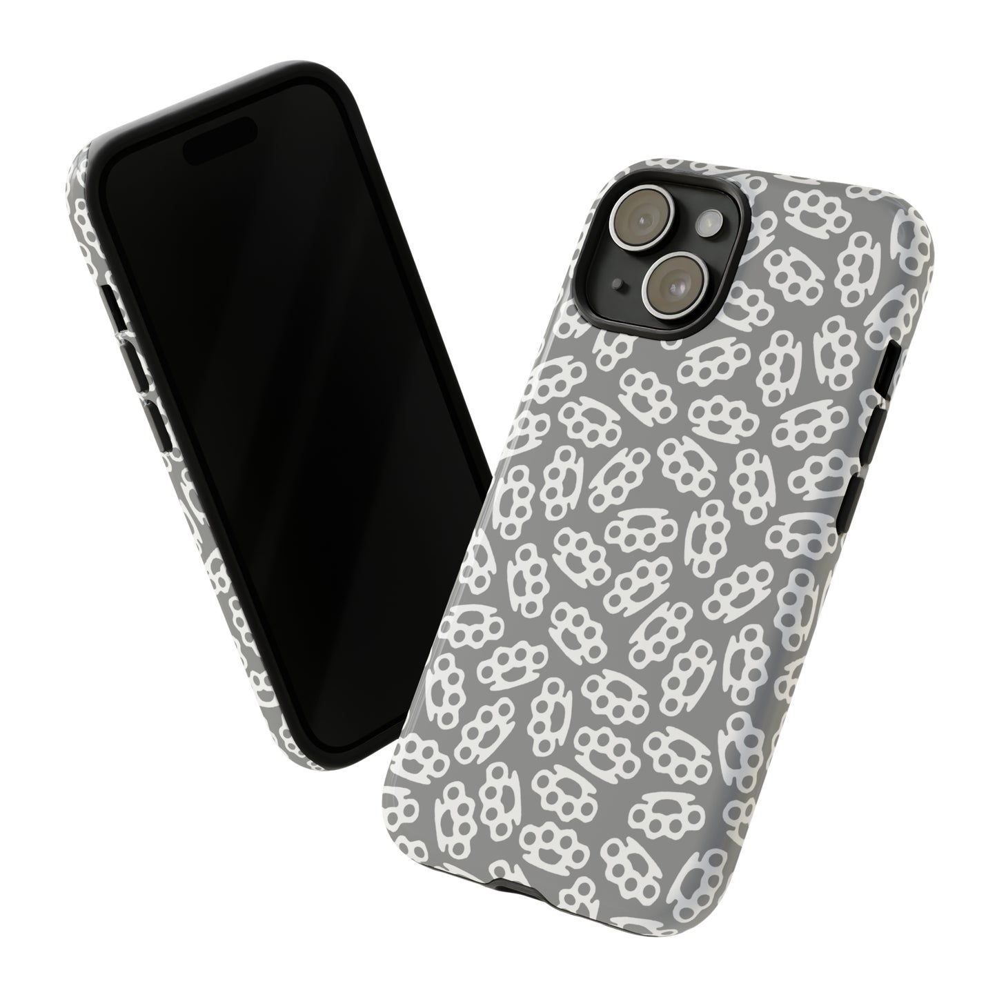 Gray Candy Coated Brass Knuckles Phone Case