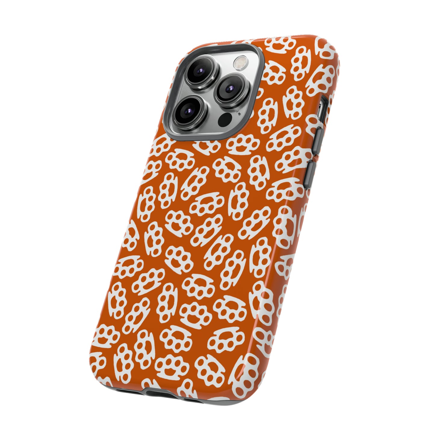 Orange Candy Coated Brass Knuckles Phone Case